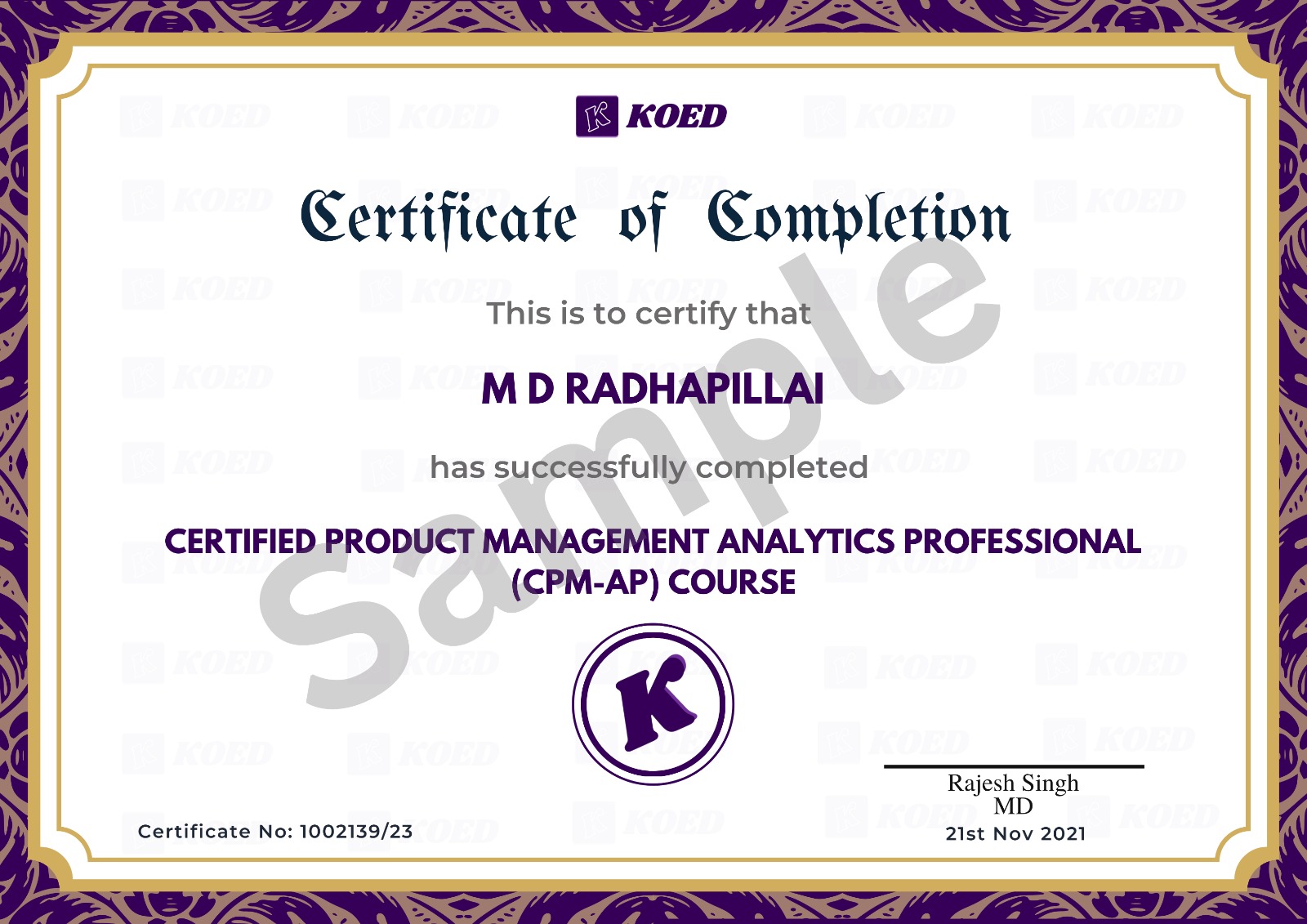 Certificate